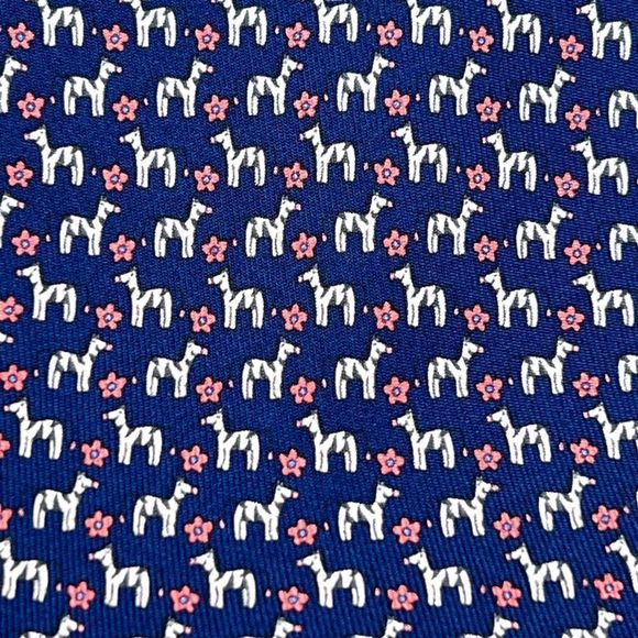 Salvatore Ferragamo Whimsical Zebra Flower Print Silk Tie - Picture 2 of 4